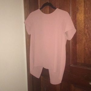 pink open backs blouse